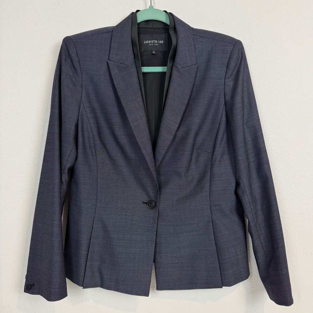 Lafayette 148 New York Virgin Wool Silk Career Grey 8